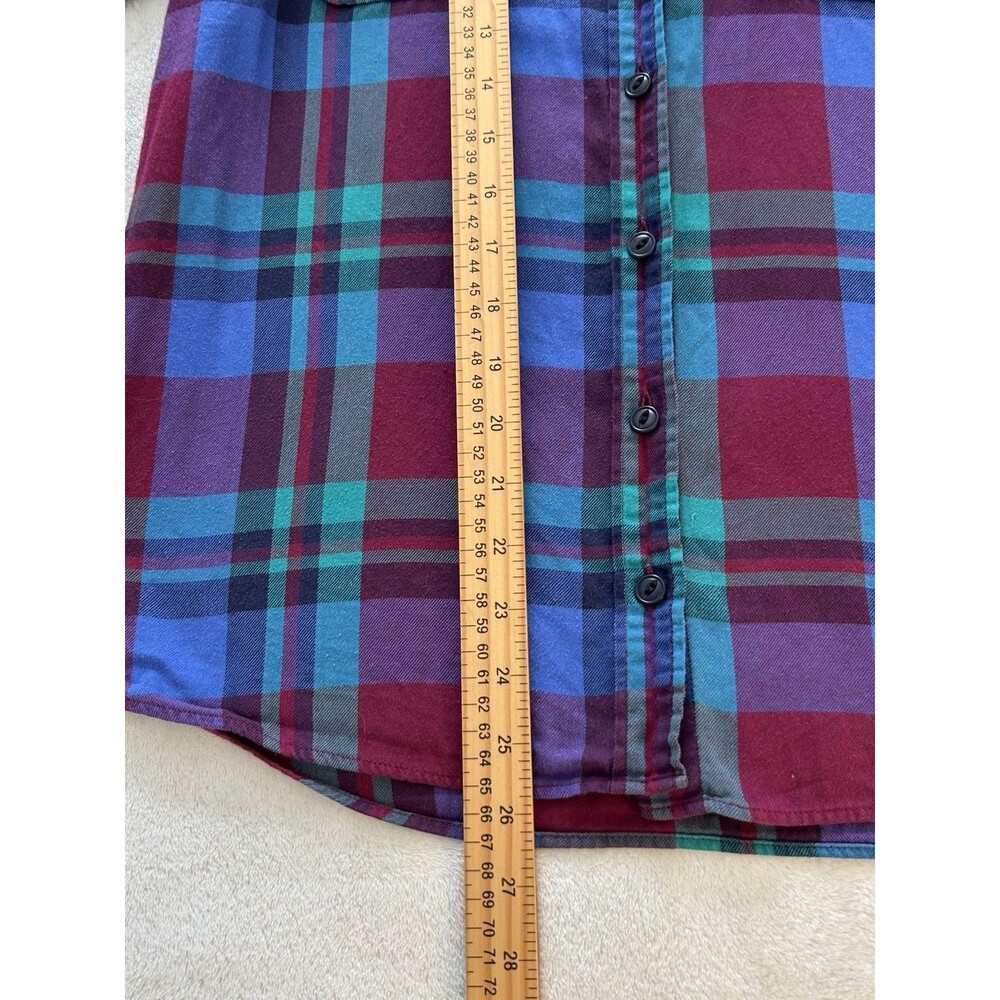 J Crew Shirt Size 6 Button-Up Tartan Plaid Blue Green Academia Utility Preppy - Picture 8 of 13